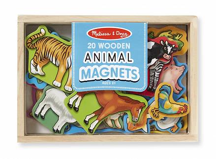 Деревянные магнитные животные из серии "Магнитные игры" 